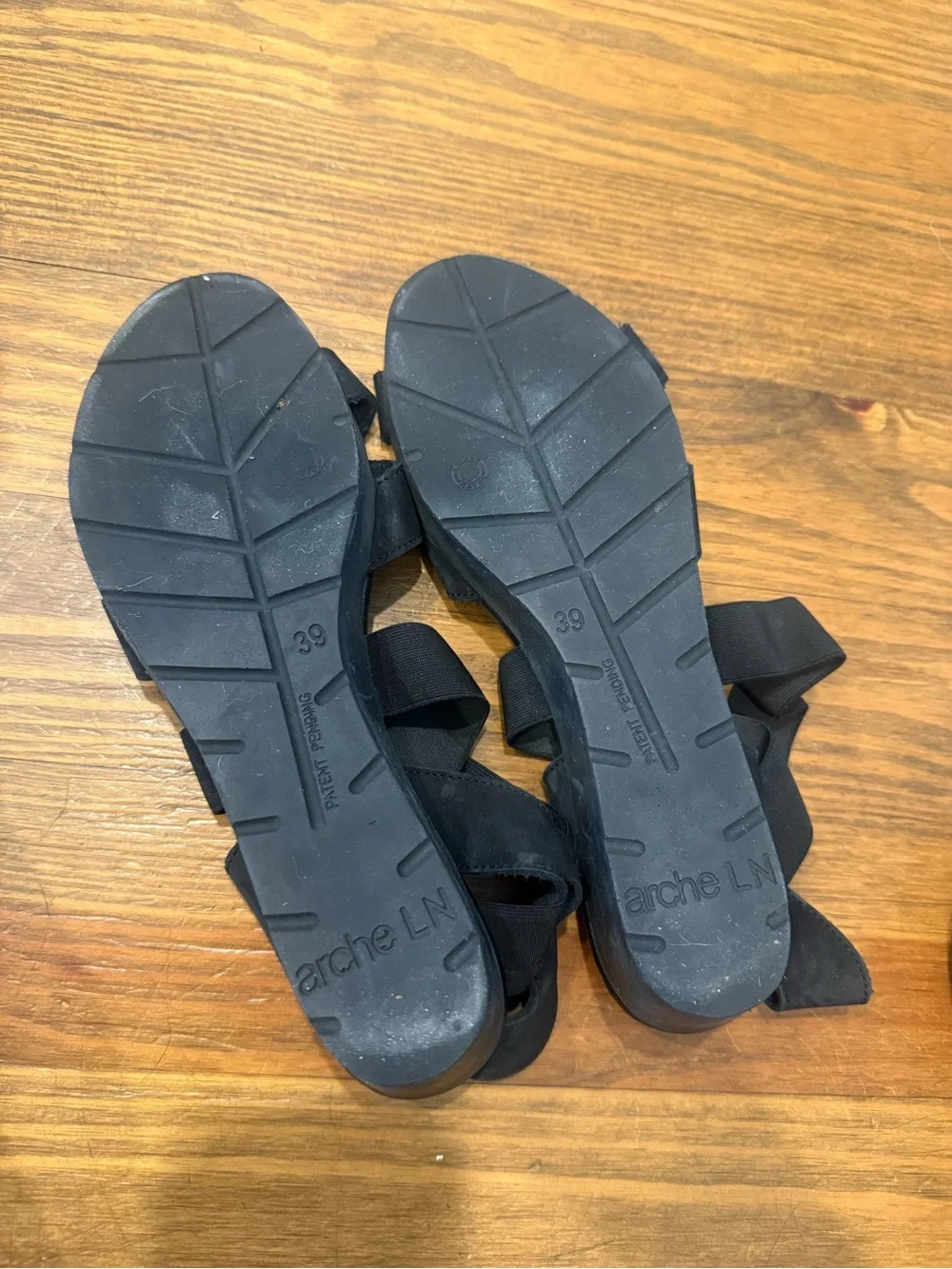 Arche Black Ruffle Strap Platform Sandals